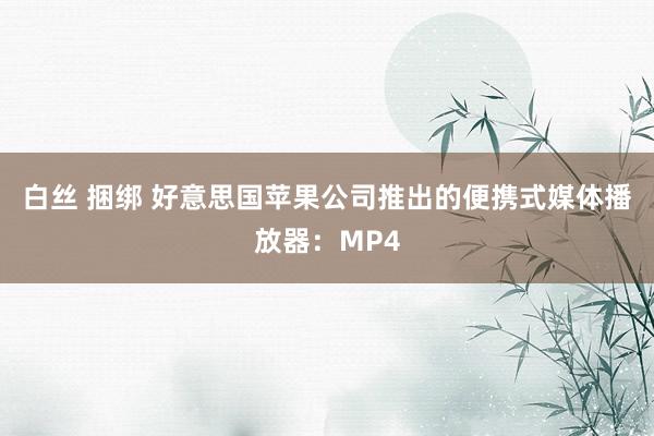 白丝 捆绑 好意思国苹果公司推出的便携式媒体播放器：MP4