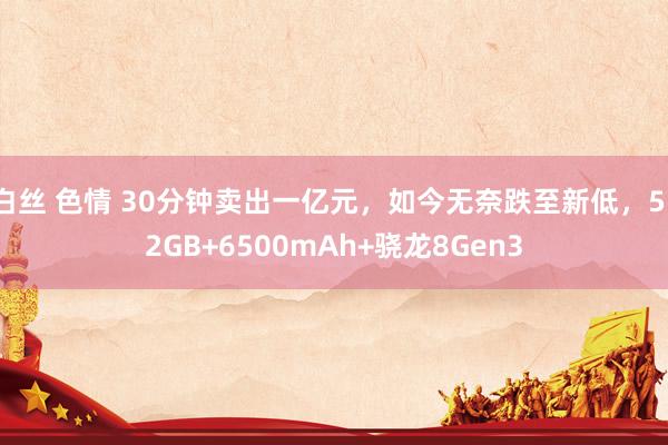 白丝 色情 30分钟卖出一亿元，如今无奈跌至新低，512GB+6500mAh+骁龙8Gen3