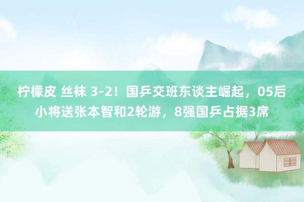 柠檬皮 丝袜 3-2！国乒交班东谈主崛起，05后小将送张本智和2轮游，8强国乒占据3席