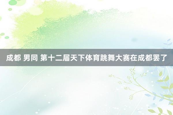 成都 男同 第十二届天下体育跳舞大赛在成都罢了