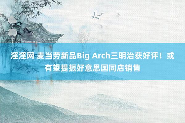 淫淫网 麦当劳新品Big Arch三明治获好评！或有望提振好意思国同店销售