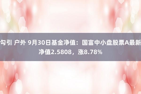 勾引 户外 9月30日基金净值：国富中小盘股票A最新净值2.5808，涨8.78%