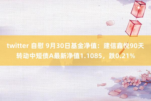 twitter 自慰 9月30日基金净值：建信鑫悦90天转动中短债A最新净值1.1085，跌0.21%