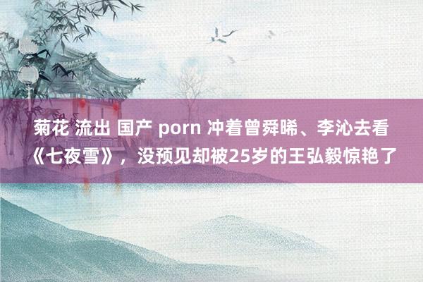 菊花 流出 国产 porn 冲着曾舜晞、李沁去看《七夜雪》，没预见却被25岁的王弘毅惊艳了