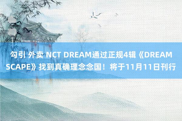 勾引 外卖 NCT DREAM通过正规4辑《DREAMSCAPE》找到真确理念念国！将于11月11日刊行