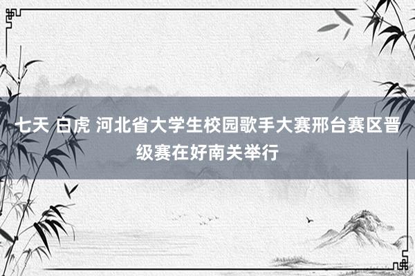 七天 白虎 河北省大学生校园歌手大赛邢台赛区晋级赛在好南关举行