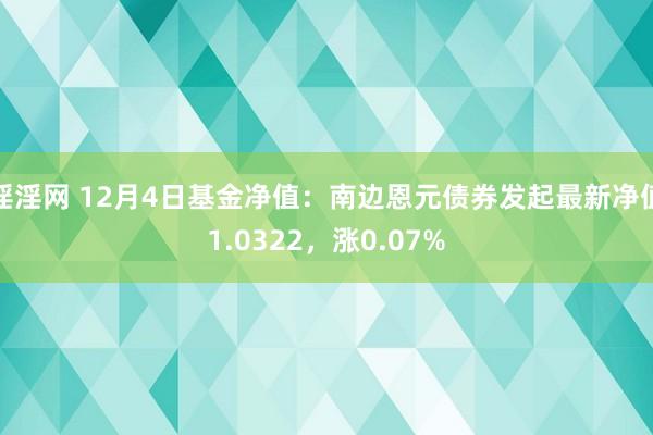 淫淫网 12月4日基金净值：南边恩元债券发起最新净值1.0322，涨0.07%