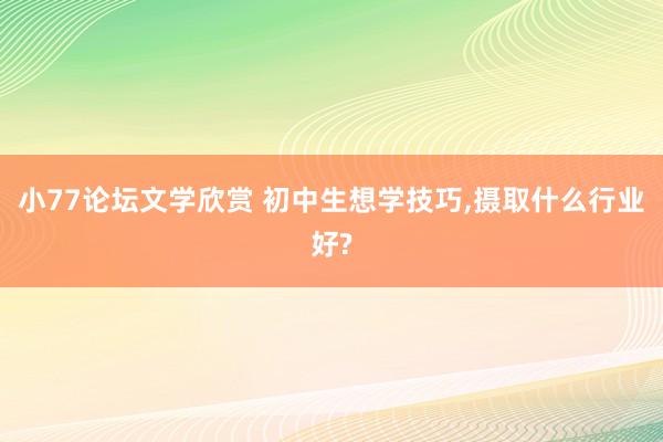 小77论坛文学欣赏 初中生想学技巧，摄取什么行业好?