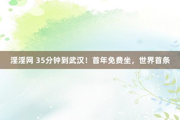 淫淫网 35分钟到武汉！首年免费坐，世界首条