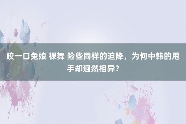 咬一口兔娘 裸舞 险些同样的迫降，为何中韩的甩手却迥然相异？