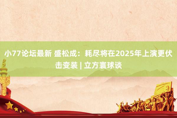 小77论坛最新 盛松成：耗尽将在2025年上演更伏击变装 | 立方寰球谈