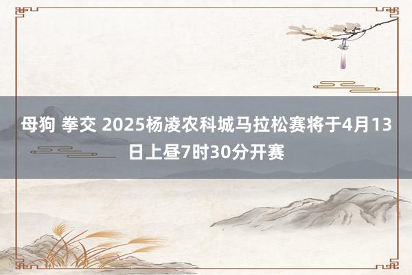 母狗 拳交 2025杨凌农科城马拉松赛将于4月13日上昼7时30分开赛