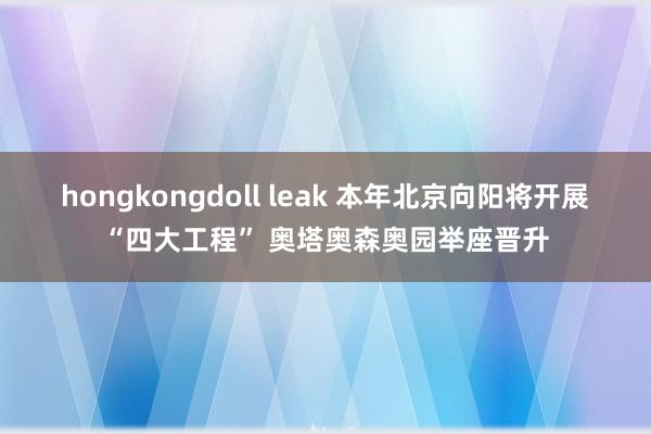 hongkongdoll leak 本年北京向阳将开展“四大工程” 奥塔奥森奥园举座晋升