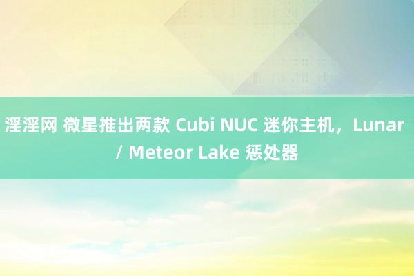 淫淫网 微星推出两款 Cubi NUC 迷你主机，Lunar / Meteor Lake 惩处器