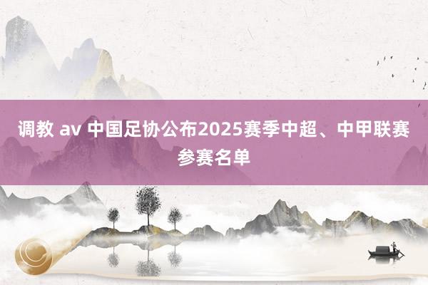 调教 av 中国足协公布2025赛季中超、中甲联赛参赛名单